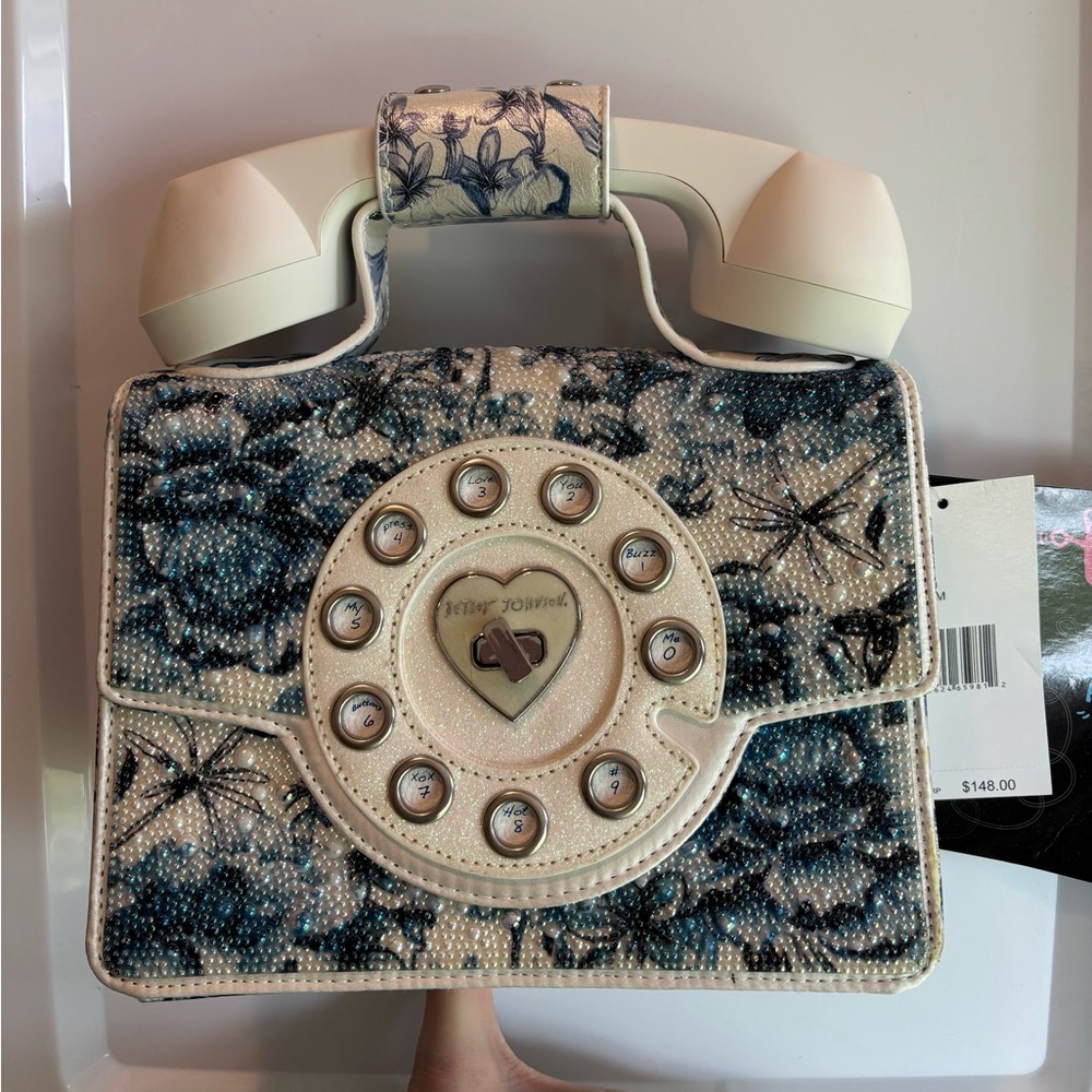 Betsey Johnson Shoulder Bag with Vintage Telephone